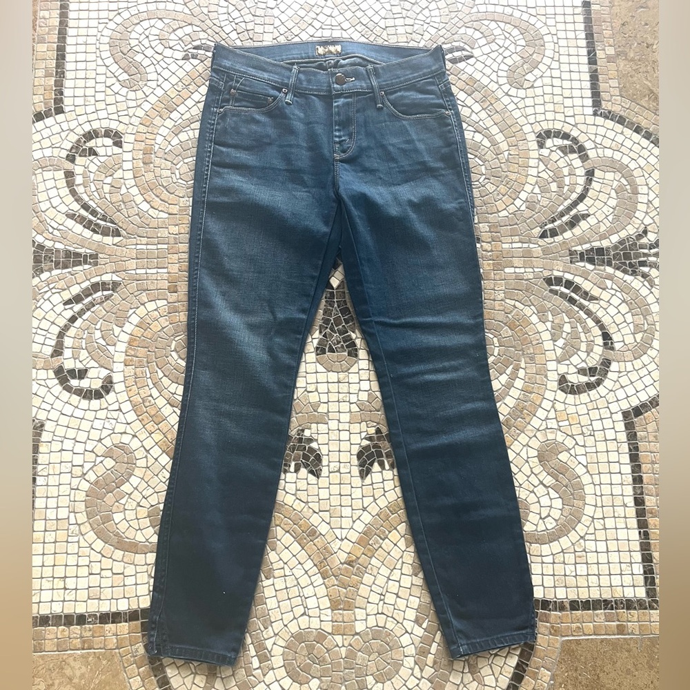 MOTHER Denim The Vamped - Dark Straight Leg Jeans in Gift Wrap Wash -Size 25 VGC